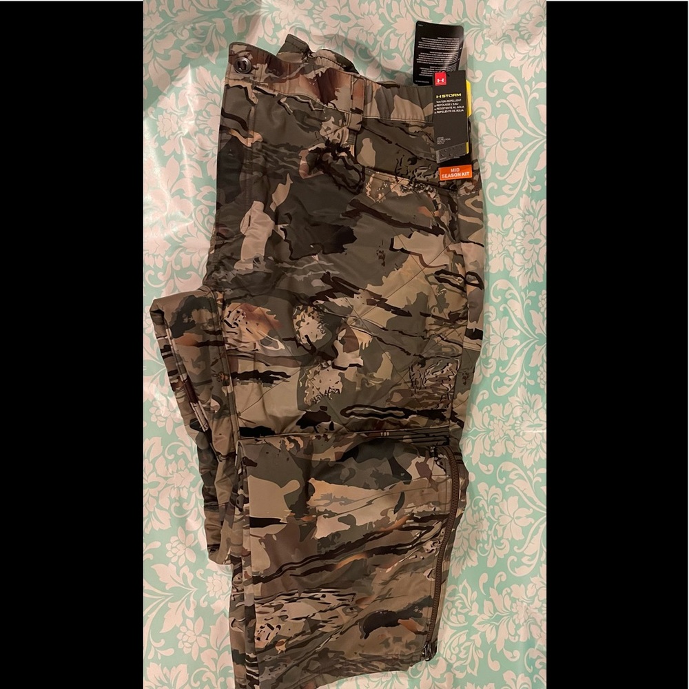Mens under armour mid season kit forest camouflage pants sz 3xl